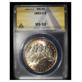 1883-O MORGAN DOLLAR ANACS MS 62