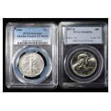 (2) PCGS GRADED HALF DOLLARS