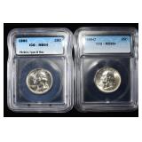 (2) ICG GRADED WASHINGTON QUARTERS