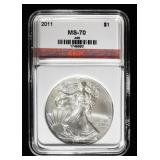 2011 AMERICAN SILVER EAGLE AGP PERFECT GEM BU