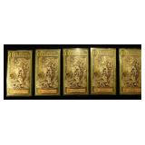 (5) $1 UTAH GOLDBACK 1/1000TH OZ 24K GOLD NOTE