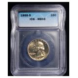 1955-D WASHINGTON QUARTER ICG MS 66