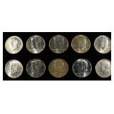 (10) 90% SILVER KENNEDY HALF DOLLARS
