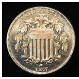 1877 SHIELD NICKEL CH TO GEM PROOF