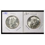 (2) 1964 KENNEDY HALF DOLLARS BU
