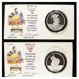 (2) DISNEY 0.5 OZ 0.999 SILVER ROUND