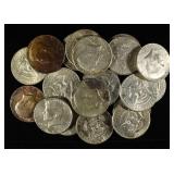 (20) 40% SILVER KENNEDY HALF DOLLARS