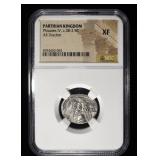 PHRAATES IV, C.38-2 BC NGC XF