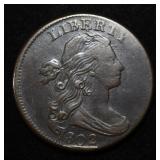 1802 DRAPED BUST LARGE CENT AU