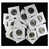 (22) 90% SILVER WASHINGTON QUARTERS BU