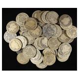 (50) 90% SILVER BARBER DIMES