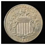 1883/2 SHIELD NICKEL CH AU