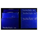 UNITED STATES PROOF SETS (3)1968 & (3) 1969