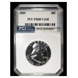 1963 FRANKLIN HALF PCI SUPERB GEM+ PROOF CAM