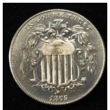 1875 SHIELD NICKEL CH BU