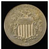 1873 SHIELD NICKEL BU