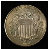 1869 SHIELD NICKEL CH TO GEM BU
