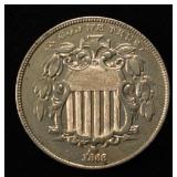 1868 SHIELD NICKEL BU