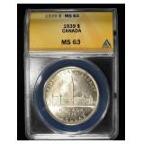 1939 $1 ROYAL VISIT ANACS MS63