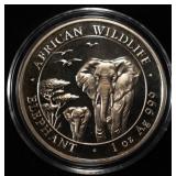 AFRICAN WILDLIFE ELEPHANT 1 OZ 0.999 SILVER ROUND