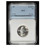 1941 WASHINGTON QUARTER NNC SUPERB GEM BU