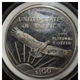 1997 1 OZ 0.9995 SILVER ROUND WITH PLATINUM LAYER