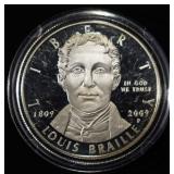 2009-P $1 COMMEM LOUIS BRAILLE BICENTENNIAL
