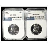 (2) 1962 FRANKLIN HALF PCI SUPERB GEM+ PROOF