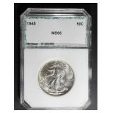 1945 WALKING LIBERTY HALF DOLLAR SUPERB GEM BU