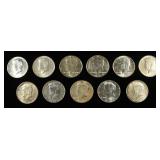 (11) 90% SILVER KENNEDY HALF DOLLARS