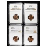 (4) NGC GRADED LINCOLN CENTS
