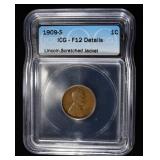 1909-S LINCOLN CENT ICG F-12 DETAILS