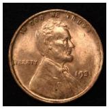 1931 LINCOLN CENT CH/GEM BU RB