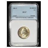 1961-D WASHINGTON QUARTER NNC SUPERB GEM BU