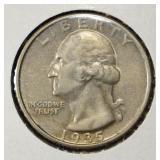 1935-D WASHINGTON QUARTER AU