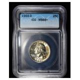 1955-D WASHINGTON QUARTER ICG MS 66+