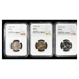 (3) NGC GRADED WASHINGTON QUARTERS