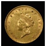 1855 $1 GOLD TYPE 2 NICE OIG UNC