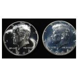 (2) 90% SILVER 1964 KENNEDY HALF DOLLARS PROOF BU