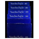 UNITED STATES PROOF SETS (2)1968, (2)1969, (2)1971