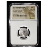 MITHRADATES II, C. 121-91 BC NGC MS- BRUSHED
