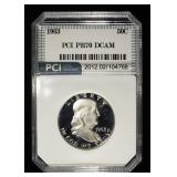 1963 FRANKLIN HALF PCI PERFECT GEM PROOF DCAM