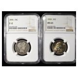 (2) NGC GRADED QUARTERS