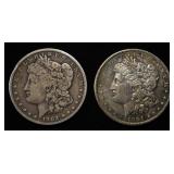 1902 VG & 1904 XF DAMAGED MORGAN DOLLARS