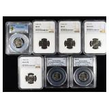 (7) GRADED JEFFERSON NICKELS