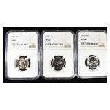 (3) NGC GRADED JEFFERSON NICKELS