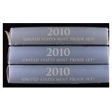 (3) 2010 US MINT PROOF SET
