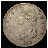 1836 LETTERED EDGE BUST HALF DOLLAR XF SOME MARKS