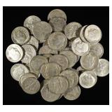 (50) 90% SILVER ROOSEVELT DIMES