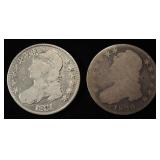 1829 & 1831 BUST HALF DOLLARS